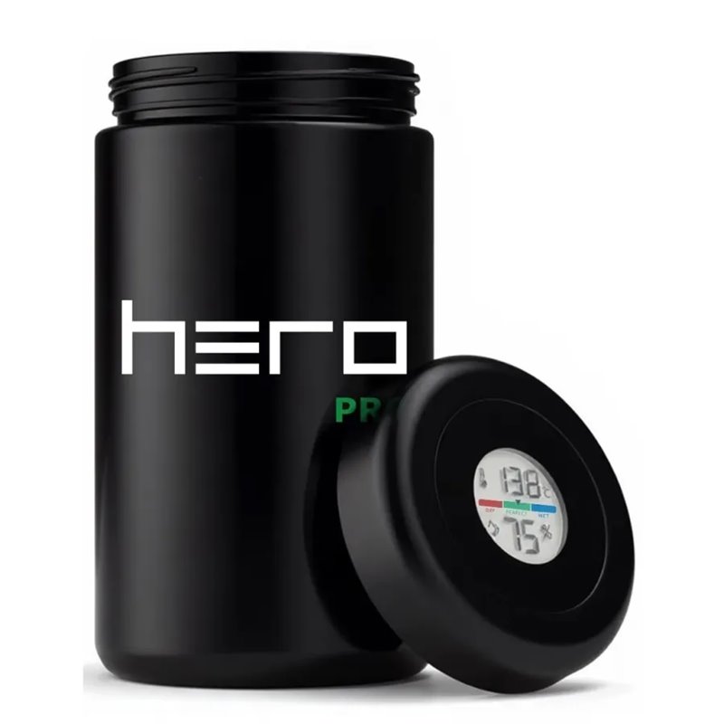 Szklany pojemnik bezzapachowy z higrometrem 2000ml HERO PRO