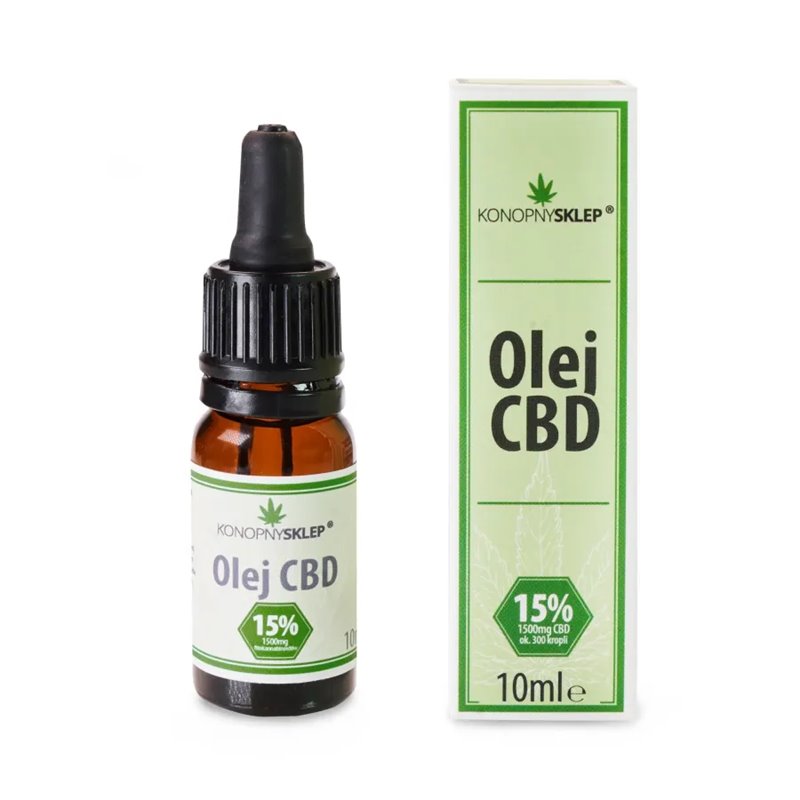 Olej CBD konopny 15% CBD 10ML 1500mg + oliwa z oliwek