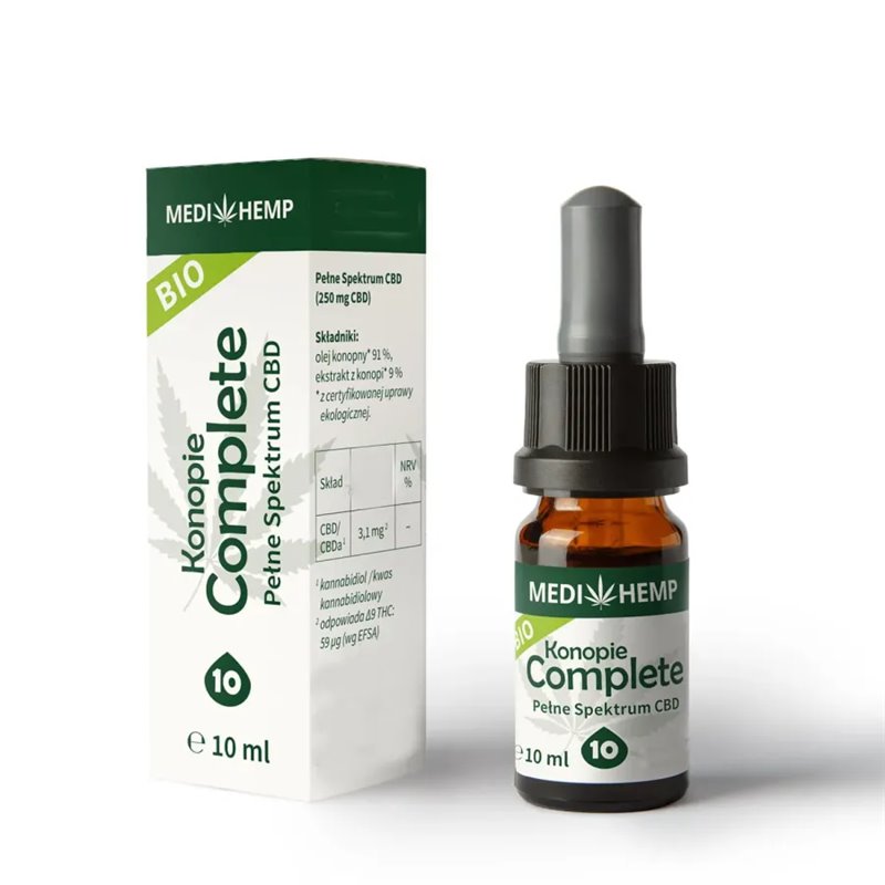 Olej CBD konopny 10% CBD NATURALNY CO2 30ML